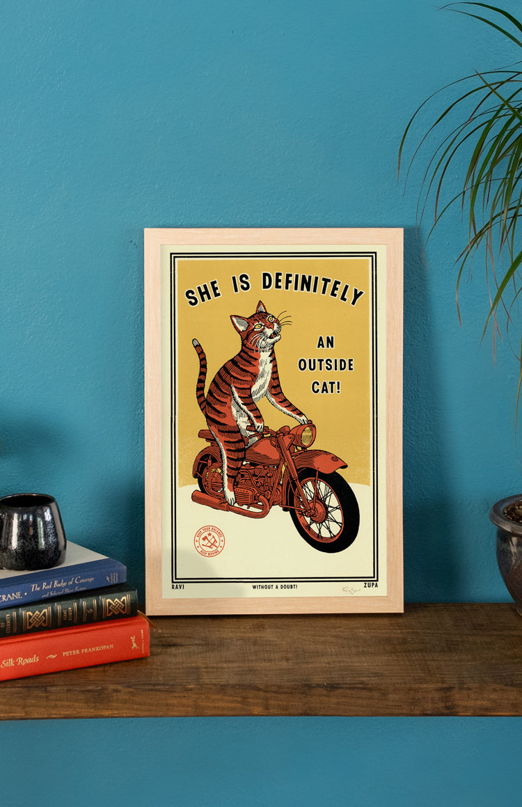 Outside Cat Print
