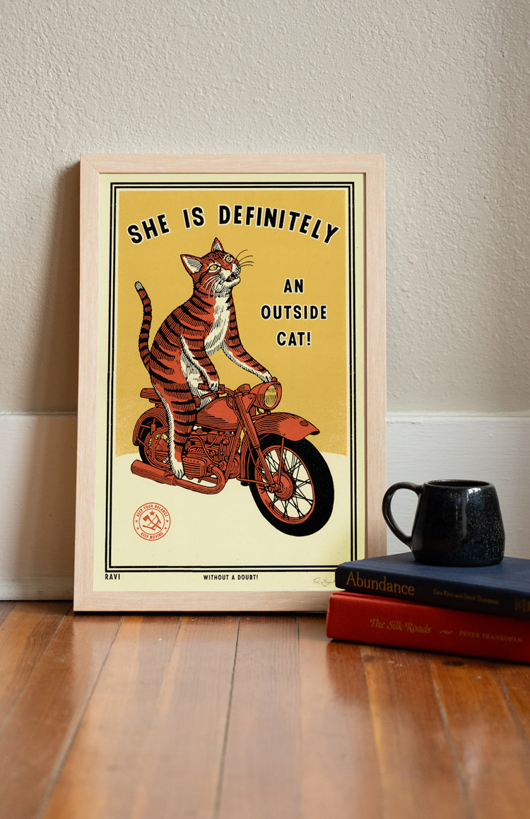 Outside Cat Print