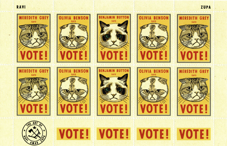 Taylor Swift's Cats Say Vote! Stamp Sheet