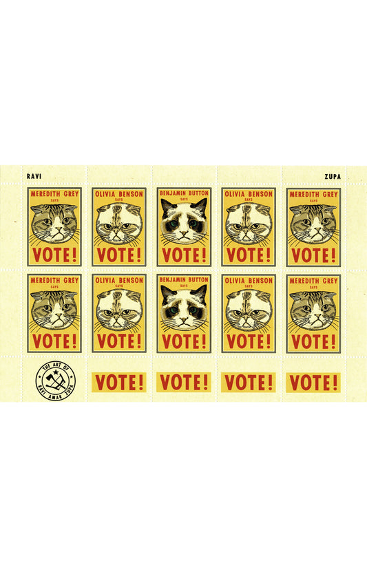 Taylor Swift's Cats Say Vote! Stamp Sheet