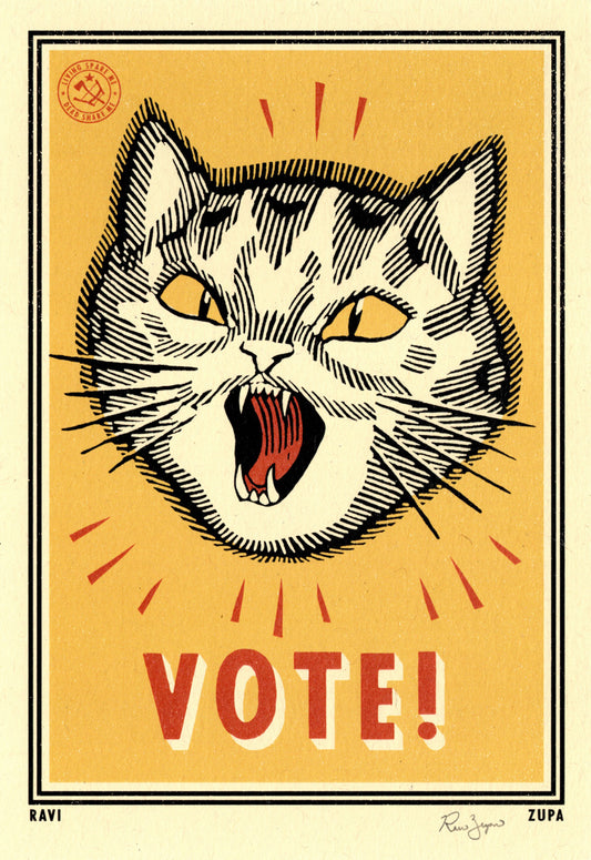 Vote Cat #3 Print