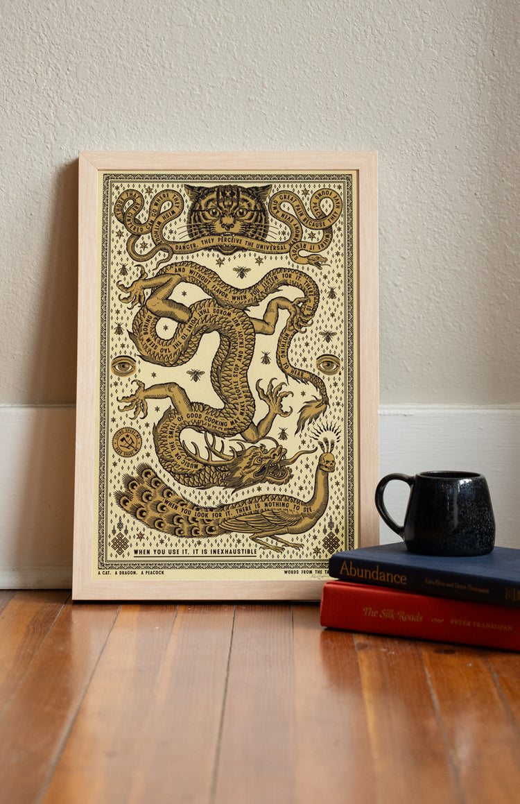 A Cat, A Dragon, A Peacock Print