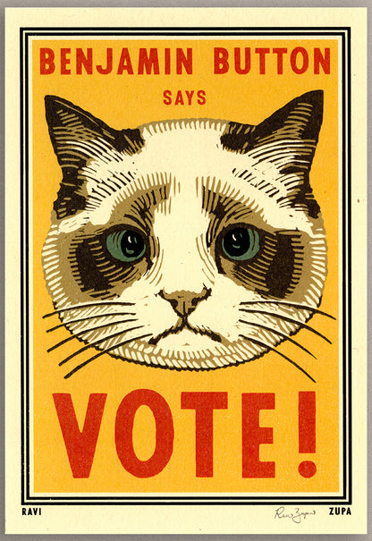 Benjamin Says Vote! Print