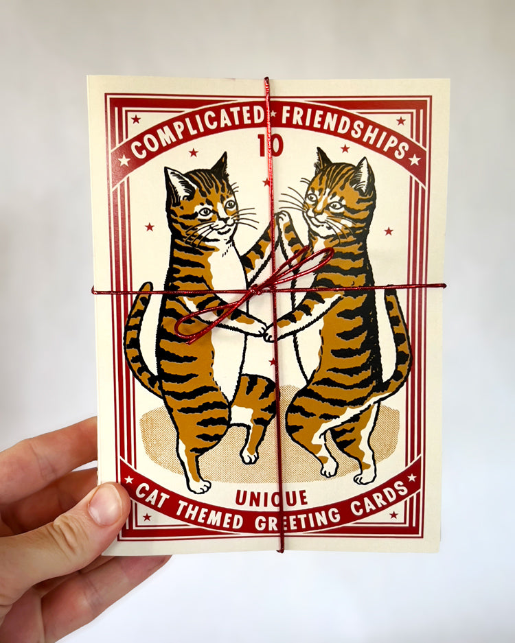 Cat Complicated Friendship Greeting Card Set – Ravi Zupa Arts