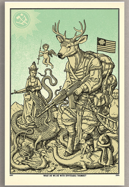 Deer, Opposable Thumbs Print