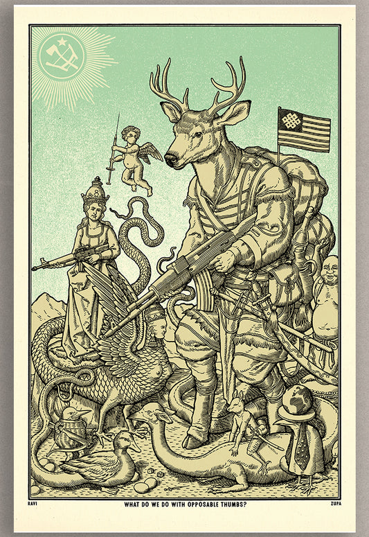 Deer, Opposable Thumbs Print