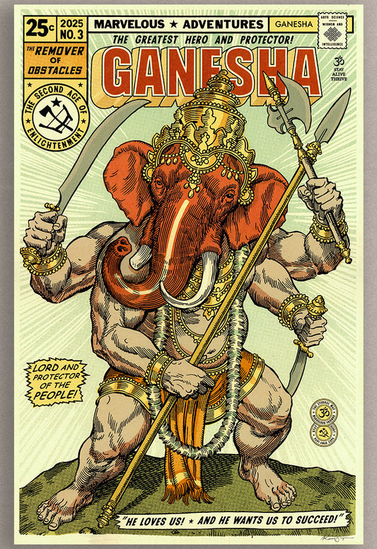 Ganesha Comic Print