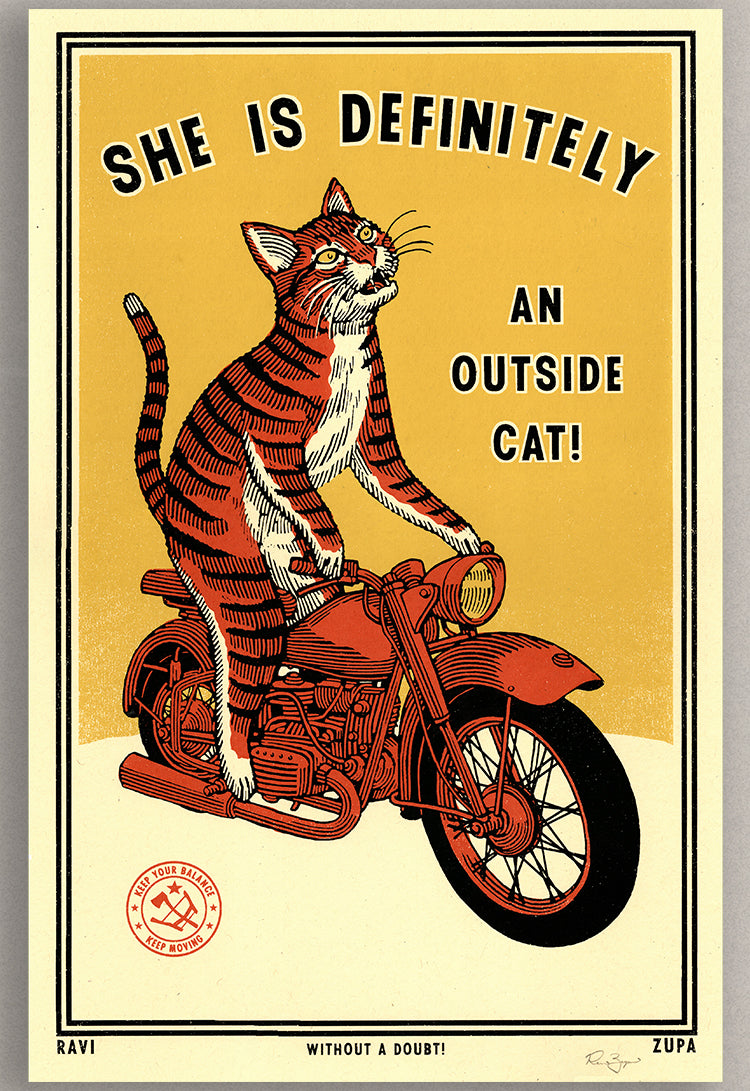 Outside Cat Print