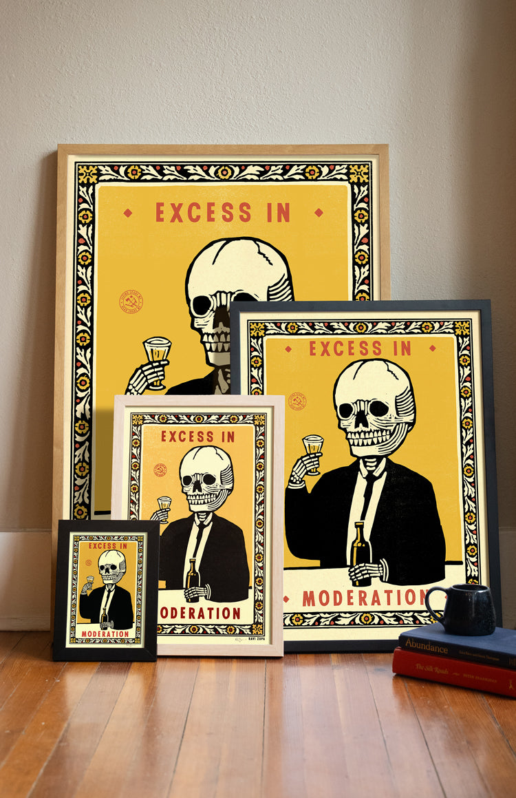 ポスター Rabi Excess in Moderation Print – Ravi Zupa Arts