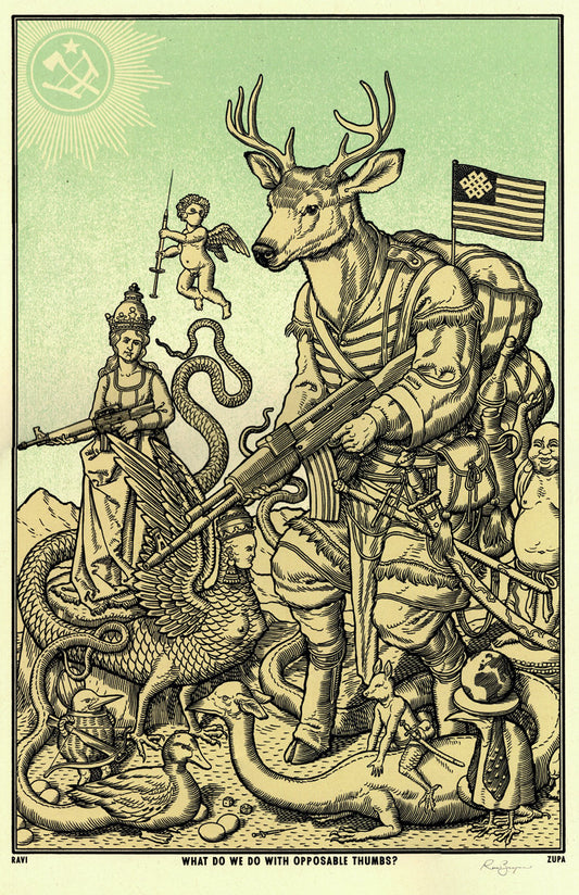 Deer, Opposable Thumbs Print