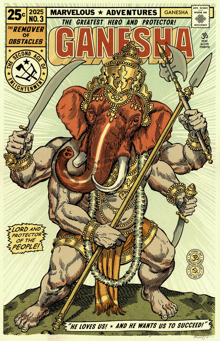 Ganesha Comic Print
