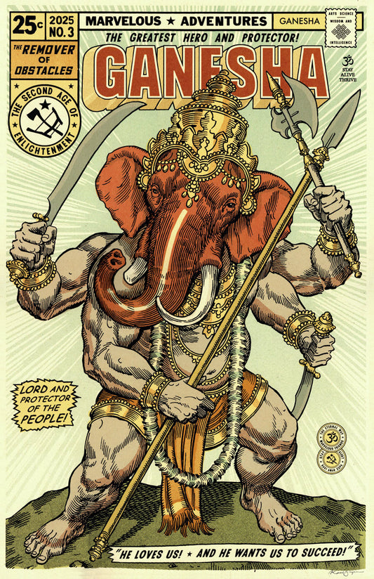 Ganesha Comic Print