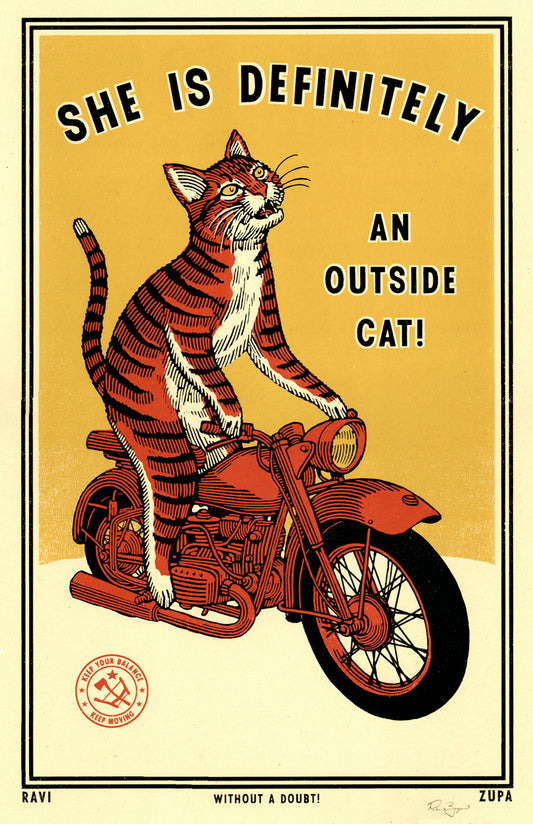 Outside Cat Print