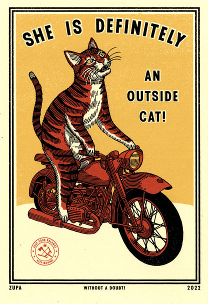 Outside Cat Print