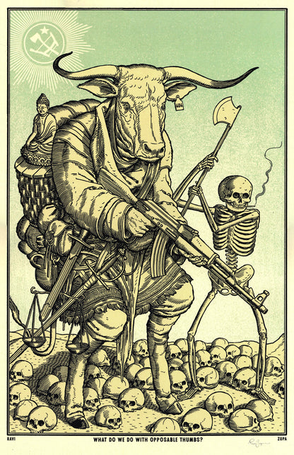 Minotaur, Opposable Thumbs Print