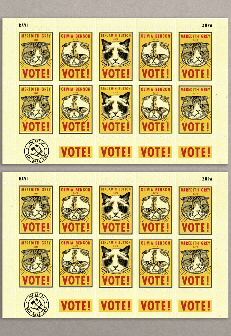 Taylor Swift's Cats Say Vote! Stamp Sheet