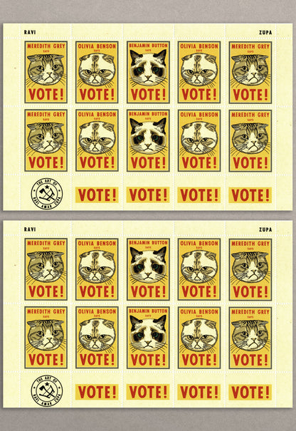 Taylor Swift's Cats Say Vote! Stamp Sheet
