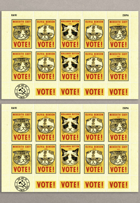 Taylor Swift's Cats Say Vote! Stamp Sheet