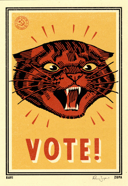 Vote Cat #1 Print – Ravi Zupa Arts